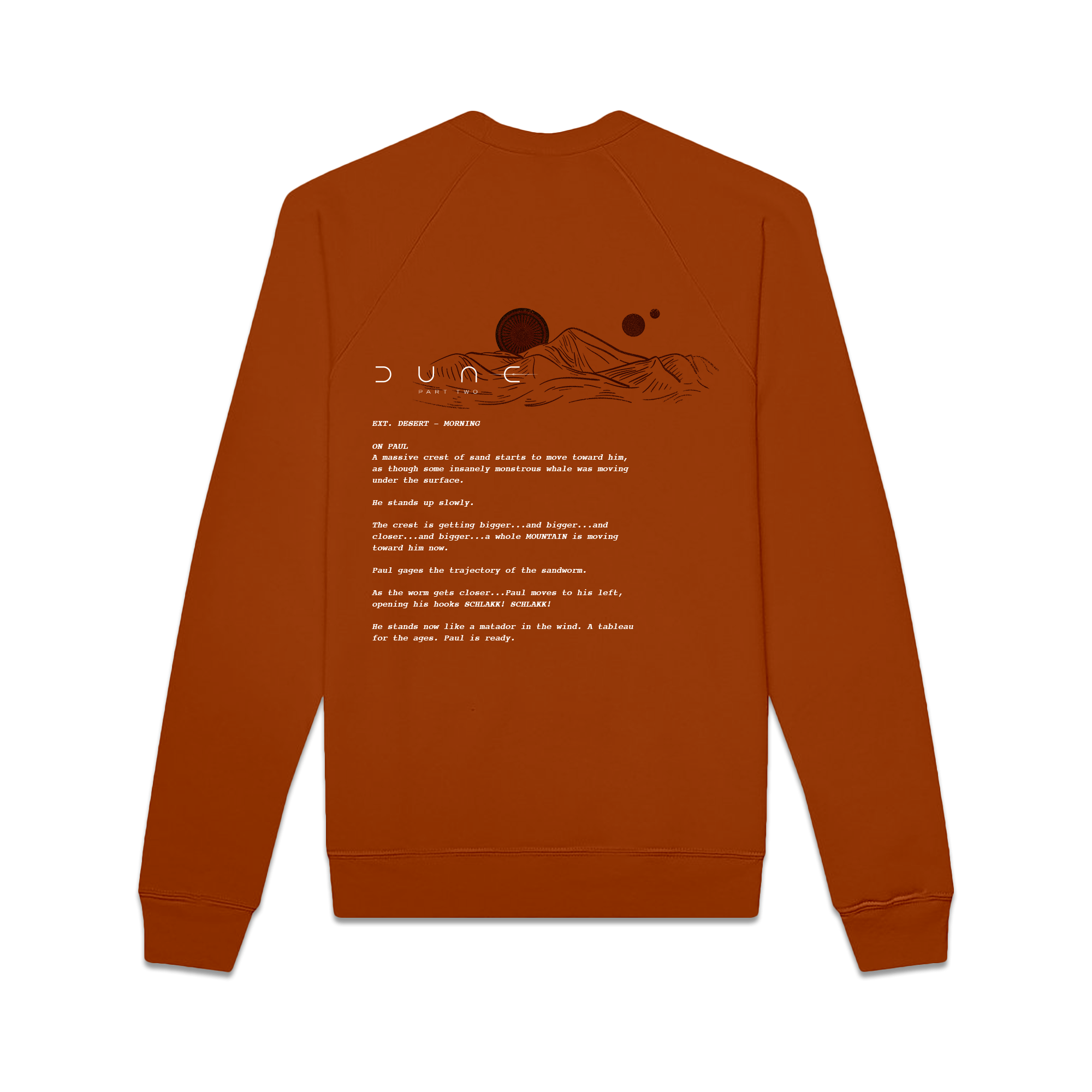 The Dune: Part Two Script Crewneck in Spice (SOLD OUT)